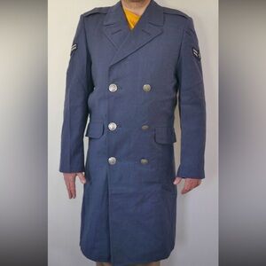 US AIR FORCE Military Wool Coat Dress Uniform Jacket 1968 Vietnam Pembroke Serge